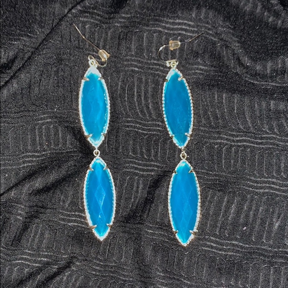 Blue and gold earrings